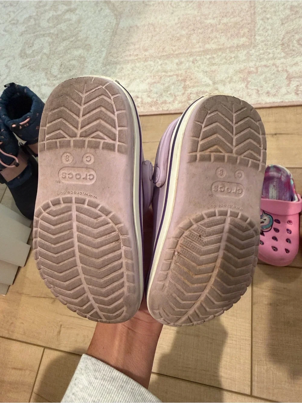 CROCS Kids Unicorn Clogs in Pink and Lavender